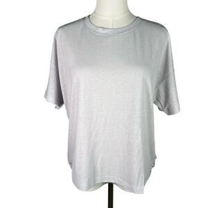 New Hoodlamb by Hemp Tailor Grey Open Back Short Sleeve Top Womens medium